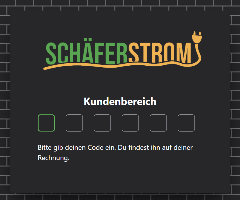 Anmeldung im Kundenbereich