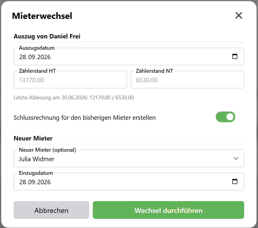 Mieterwechsel
